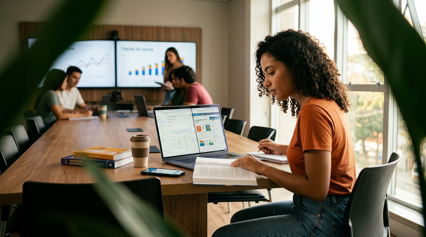 Imagem ilustrativa: Quantos anos dura a faculdade de marketing digital em 2026? — detalhe complementar